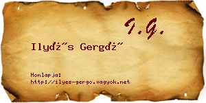 Ilyés Gergő névjegykártya